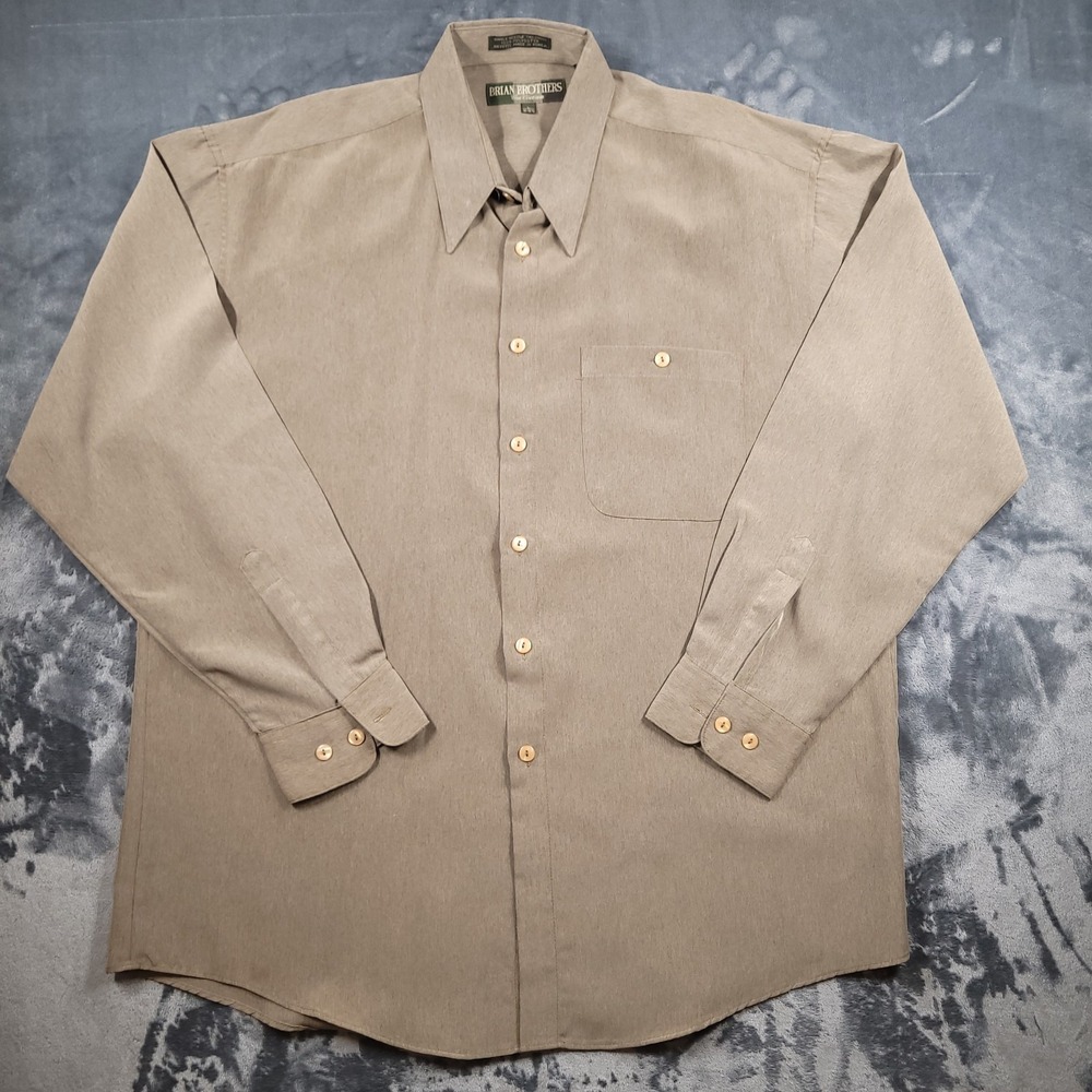 Vintage Brian Brothers Long Sleeve Button-Down Men's Large‎ Sage Dress Shirt